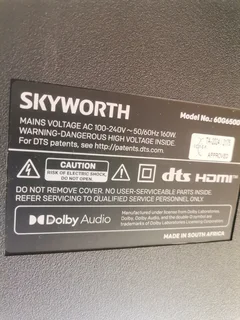 60 inch skyworth Google TV with a broken screen with original remote controller