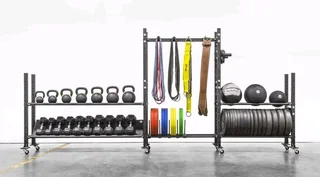 Dumbbell, kettlebell and weight storage racks