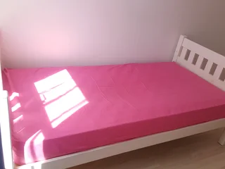 white bed &#43; free mattress on sale!