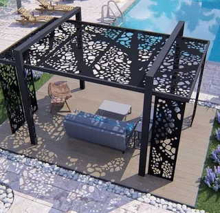  Transform Your Outdoor Space with a Laser-Cut Steel Pergola! 