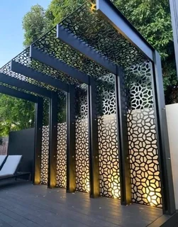  Transform Your Outdoor Space with a Laser-Cut Steel Pergola! 