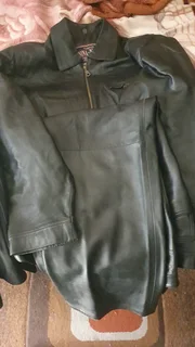 Leather mens top and pants