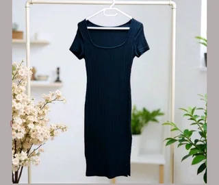 Long Rib Knit Bodycon.