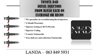 Toyota D4d Injectors New On Exchange