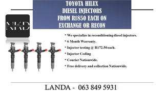 TOYOTA 1KD INJECTORS NEW ON EXCHANGE