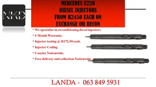 MERCEDES C270 INJECTORS NEW ON EXCHANGE