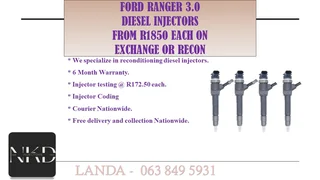 FORD RANGER 2.2 INJECTORS NEW ON EXCHANGE