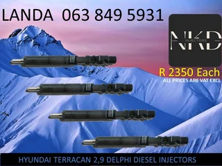 Hyundai Terracan 2.9 Diesel Injectors For Sale Or Recon With Warranty