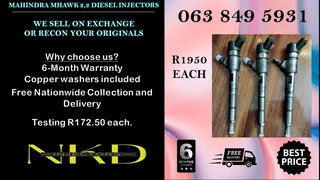 Mahindra Mhawk 2.2 Diesel Injectors For Sale We Sell On Exchange Or Recon