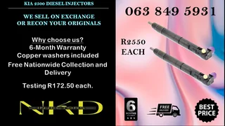 NISSAN NAVARA YD25 DIESEL INJECTORS FOR SALE WE SELL ON EXCHANGE OR RECON