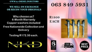 MERCEDES C220  DIESEL INJECTORS FOR SALE WE SELL ON EXCHANGE OR RECON