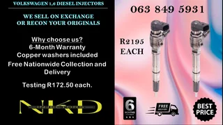 FORD RANGER 3.0 DIESEL INJECTORS FOR SALE WE SELL ON EXCHANGE OR RECON