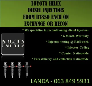 NISSAN NP200 DIESEL INJECTORS RECON OR FOR SALE NEW ON EXCHANGE