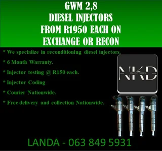 Gwm 2.8 Diesel Injectors Recon Or For Sale New On Exchange