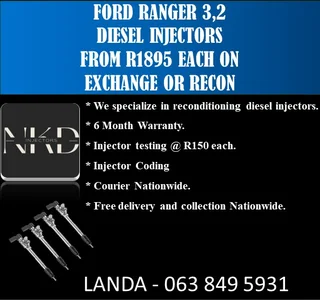 ISUZU DTEQ KB250 DIESEL INJECTORS RECON OR FOR SALE NEW ON EXCHANGE