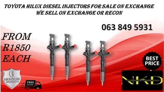 TOYOTA 1KD DIESEL INJECTORS FOR SALE NEW ON EXCHANGE OR RECON