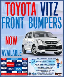 Toyota Vitz And Suzuki Swift Front Bumpers Now Available