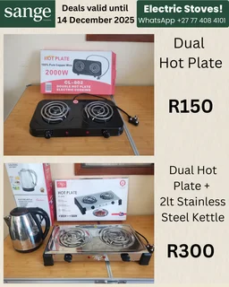 Electric stove + Kettle @ R300