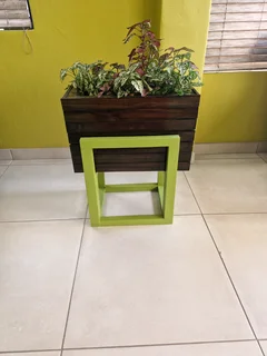 Solid Wooden Ebony Rectangular Planter With Stand