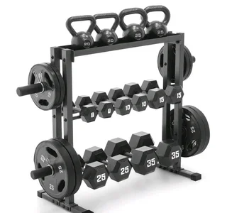 Hexagonal dumbbell rack set up