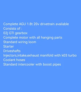 Vw AGU 1.8t engine and Gearbox with T3/T4 turbo