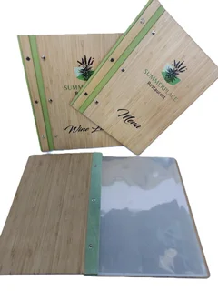 Restaurant, Hotel, Guest House, Game Lodge, B&amp;B, Hospitality Industry, Menu Cover, Wood, Bamboo