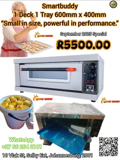 1 Deck 1 Tray Oven – 600mm by 400mm