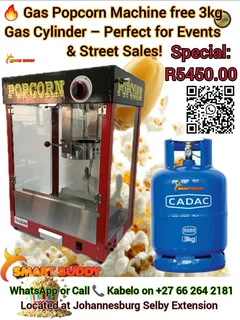 Gas Popcorn Machine – 3kg Tank 