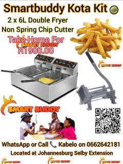 Kota Kit Combo – Double Electric Fryer &amp; Chip Cutter ⚡