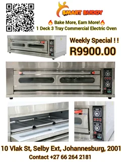 1 Deck 3 Tray Commercial Electric Oven – Heavy Duty ⚡
