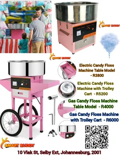 Candyfloss Machine – Table Model with Trolley Cart ⚡