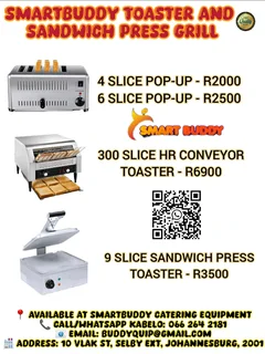 索 Smartbuddy Toaster & Sandwich Press Grill – Perfect for Cafés, Takeaways & Homes