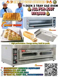 1 Deck 3 Tray Gas Baking Oven