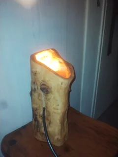 Hand crafted wooden lounge lamp