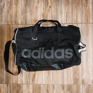 Adidas black duffel gym bag