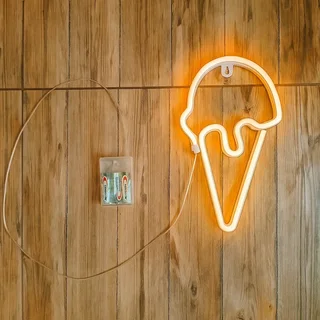 Ice Cream Neon Led Light - Battery Powered Wall Decor