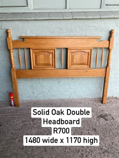 Double Solid Oak Headboard