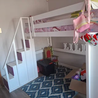 **️ Loft Bed with Built-in Bookshelf – R4,000**