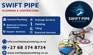 Swift Pipe Plumbing &amp; Contractors – Blocked Drains,  Geyser  Repairs, General Plumbing repairs