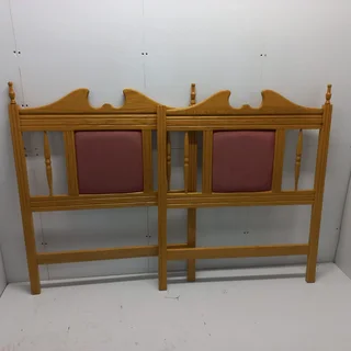 Oak Single-Bed Headboards and Mirror Stand Set-Used