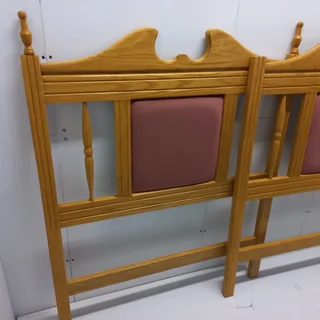 Oak Single-Bed Headboards and Mirror Stand Set-Used
