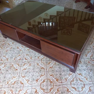 CoffeeTable 2 Drawer and Glass Top 1600 x 1000 x 480 - Used
