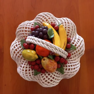 Lattice Style Basket and Fruit - Used