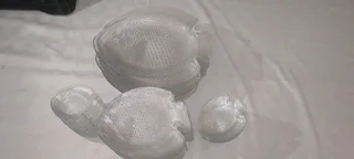 Dinner Service Glass Exquisite Fish Shaped Design 14 x Large 21 x Medium 39 x Small