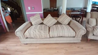 Lounge Suite 3 x 3-Seater Couches and 2 Wingbacks - Used