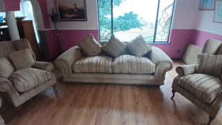 Lounge Suite 3 x 3-Seater Couches and 2 Wingbacks - Used