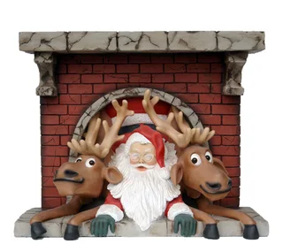 Resin: Chimney with Santa & Reindeers