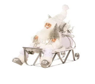 Santa on sleigh: 50cm | White