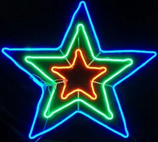 Motif Neon Big Star Multicolour