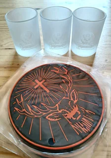 Jagermeister shot glasses x3 and silicone coasters